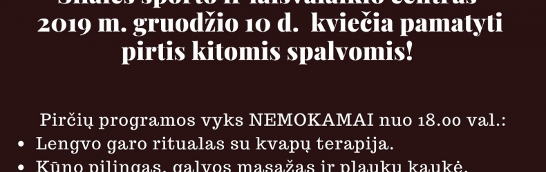 Kviečiame 2019 m. gruodžio 10 d. nuo 18.00 val. paskutinį kartą šiais metais pasimėgauti pirčių teikiamais malonumais!!!!