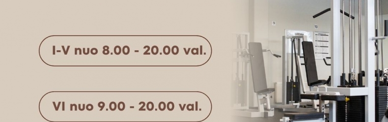 Sporto salės darbo laiaks liepos ir rugpjūčio mėnesiais!