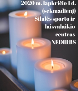 2020 m. lapkričio 1 d. Šilalės sporto ir laisvalaikio centras nedirbs!