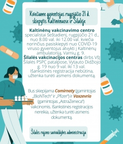 Šilalės rajono savivaldybės administracija, kviečia skiepytis gyventojus Kaltinėnuose ir Šilalėje!